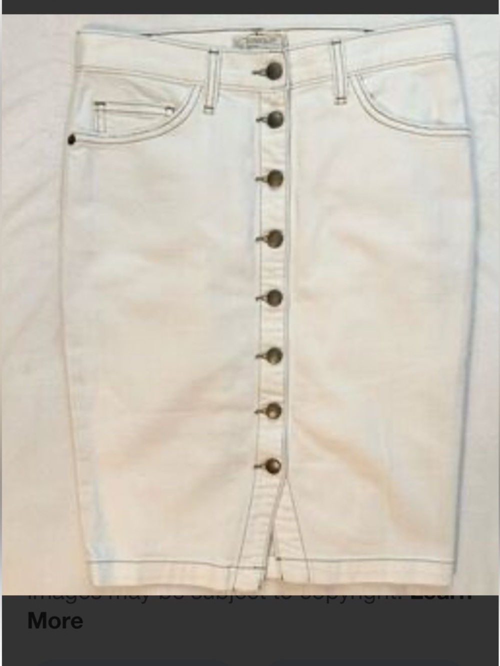 Current Elliott White Button-Front Denim Pencil Skirt - Picture 3 of 7